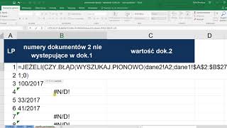 Excel  Jak porównać dane z dwóch tabel WYSZUKAJPIONOWO [upl. by Maryrose]