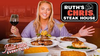 Trying 29 Of The Most Popular Dishes From Ruths Chris Steak House  Delish [upl. by Neelik]