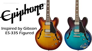 Epiphone quotInspired By Gibsonquot ES335 Figured Top Guitar  AmericanMusicalcom [upl. by Corliss]