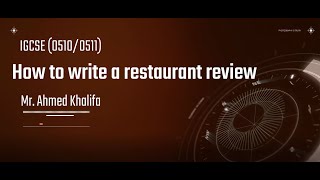 How to Write a Restaurant Review [upl. by Alimaj]