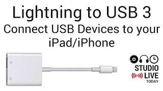 How to use a LIGHTNING TO USB 3 adapter iPhoneiPad [upl. by Halima]