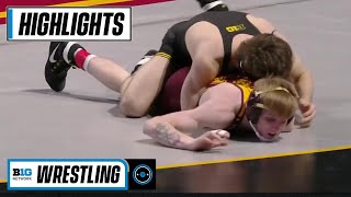 133 LBS 5 Austin DeSanto Iowa vs 20 Boo Dryden Minnesota  2021 B1G Wrestling [upl. by Arytal]