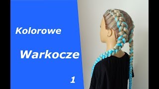 Kolorowe warkocze Warkocze bokserskie z kanekalonem [upl. by Ayotyal]