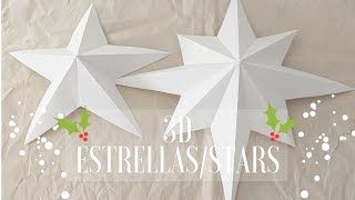 Como Hacer Estrella de Papel 3D 5 y 8 puntas How To Make a 3D Star 5 amp 8 Points diy [upl. by Pani]