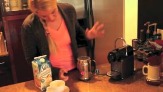 Nespresso Aeroccino Plus Frother Review Frothing Almond Milk [upl. by Barrada]