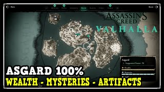 Assassins Creed Valhalla Asgard All Collectibles Wealth Mysteries Artifacts [upl. by Annaliese]