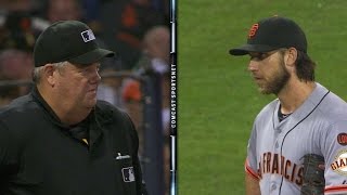 Bumgarner and West have a serious staredown [upl. by Koah675]