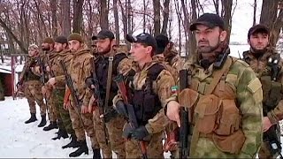 Ucraina ceceni combattono al fianco dei separatisti filorussi [upl. by Ettelohcin615]