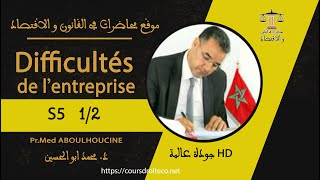 Cours Difficultés de lentreprise Pr ABOULHOUCINE S5 [upl. by Anialeh]