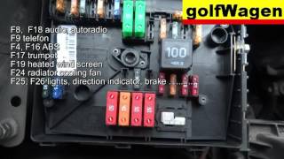 VW Golf 5 fuse location and fuse diagram engine fuse too [upl. by Nahem]