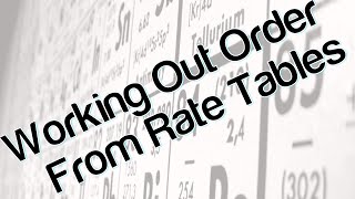 Working out order from rate tables [upl. by Ardnola]