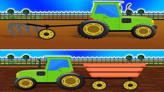 Trattore Formazione amp Uses  Cartoon per i bambini  video didattico  Learn Farm Vehicles [upl. by Assirat146]