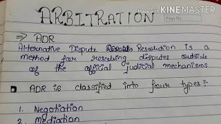 ARBITRATION PART1  LLB NOTES [upl. by Spanos]