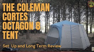 The Coleman Cortes Octagon 8 Tent  How To Set it Up Long Term Review [upl. by Lyrret]