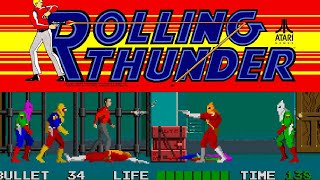 1986 Rolling Thunder Arcade Game Playthrough Video Game [upl. by Vittorio]