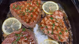 GARLIC BUTTER TUNA STEAK  TUNA STEAK RECIPE  TUNA RECIPE  FRUGALLYT [upl. by Jolyn465]