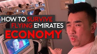 How to Survive Flying Emirates Economy Class Top Tips [upl. by Wallinga]