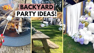 BACKYARD PARTY IDEAS  Affordable Backyard Decor Fire Pit and Fun  Dollar Tree amp Walmart [upl. by Nollie]