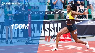 Elaine Thompson runs a series record 1054 in the Eugene 100m  Wanda Diamond League 2021 [upl. by Ettenawtna653]