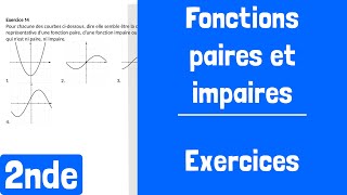 Exercices  Fonctions paires et impaires [upl. by Lette314]