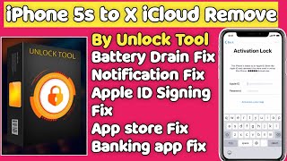 iPhone 5s to X iCloud Bypass By Unlock Tool Fully Untethered EveryThing Fix [upl. by Aphra]