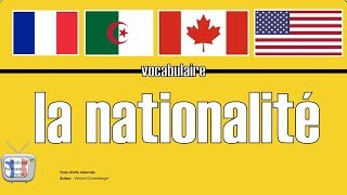 Apprendre le français  les nationalités vocabulaire niveau A1 [upl. by Zuleika]