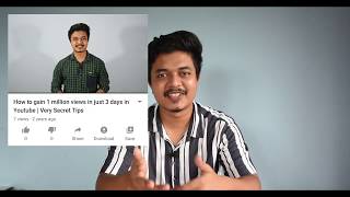 How to gain 1 million views in just 3 days in Youtube   Original amp Final video 🙄 [upl. by Tunk]